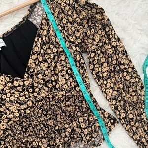 Floral Black and Tan Blouse